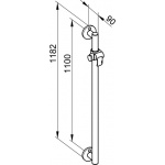 Keuco Plan Care Drążęk prysznicowy 1182 mm, Chrom 34912011100