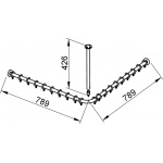 Keuco Plan Zestaw relingów na zasłonki prysznicowe, Chrom 14936010800