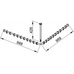 Keuco Plan Zestaw relingów na zasłonki prysznicowe, Chrom 14939011000