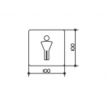 Keuco Universal Tabliczka na drzwi, Symbol - Panowie, Aluminium 14967170000