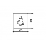 Keuco Universal Tabliczka na drzwi, Symbol - Niepełnosprawni, Aluminium 14968170000