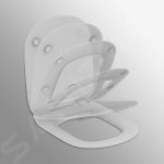 Kludi Resa S Miska bezrantowa 52x36 z deską wolnoopadającą wisząca spłukiwanie wirowe biały 23WCSET43