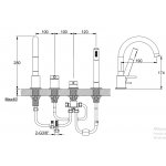 KOHLMAN Axel Bateria wannowa 4-otworowa z obrotową wylewką chrom QB244A