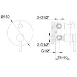 KOHLMAN Axel Bateria wannowa z 3 wyjściami podtynkowa złoty szczotkowany QW211AGDB
