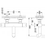 KOHLMAN Axel Bateria wannowo-prysznicowa termostatyczna natynkowa chrom QW710A