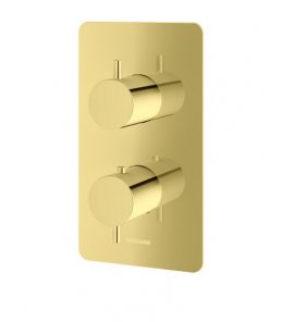 KOHLMAN Axel Bateria wannowo-prysznicowa termostatyczna podtynkowa z dwoma wyjściami złoty QW432AGD