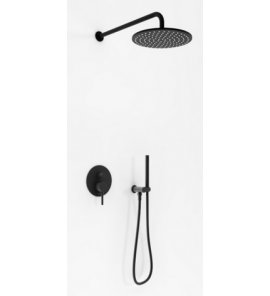 KOHLMAN Axel Zestaw prysznicowy podtynkowy z deszczownicą 25 cm czarny mat QW210ABR25