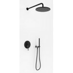 KOHLMAN Axel Zestaw prysznicowy podtynkowy z deszczownicą 25 cm czarny mat QW210ABR25