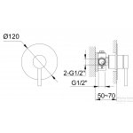 KOHLMAN Axel Zestaw prysznicowy podtynkowy z deszczownicą 35 cm chrom QW220AR35