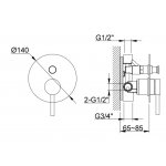 KOHLMAN Axel Zestaw prysznicowy podtynkowy z deszczownicą 25 cm złoty QW210AGDR25