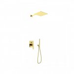 KOHLMAN Experience Brushed Gold Zestaw prysznicowy podtynkowy z deszczownicą 30x30 cm Złoty szczotkowany/Gold Brushed QW210EGDBQ30