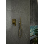 KOHLMAN Experience Brushed Gold Zestaw prysznicowy podtynkowy z deszczownicą Ø 25 cm Złoty szczotkowany/Gold Brushed QW210EGDBR25