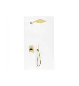 KOHLMAN Experience Zestaw prysznicowy podtynkowy z deszczownicą 25x25 cm Złoty/Gold QW210EGDQ25