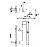 Kohlman Gixs Bateria natryskowa ścienna chrom QW120G