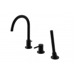 KOHLMAN Roxin Black Bateria wannowa na brzeg wanny czarny mat QB241RB