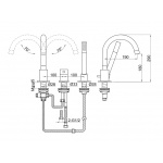 KOHLMAN Roxin Black Bateria wannowa na brzeg wanny czarny mat QB241RB