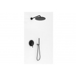 KOHLMAN Roxin Black Zestaw prysznicowy podtynkowy z deszczownicą 30 cm czarny mat QW210RBR30