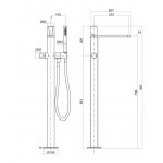 Antonio Lupi Indigo Bateria wannowa wolnostojąca z zestawem prysznicowym Chrom ND903LU