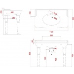 Artceram Hermitage Umywalka Ścienna 112x63 cm Biała HEL00401;00