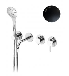 Bruma Lusitano Jednouchwytowa bateria wannowo-prysznicowa podtynkowa z 3 wylotami, z prysznicem ręcznym Night sky 1070901NS