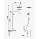 Bruma Lusitano Zestaw prysznicowy z deszczownicą Ø 250 i słuchawką prysznicową Sunrise 1072821SR/2