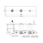 Graff Immersion Bateria natryskowa podtynkowy 3-uchwytowa - element zewnętrzny Chrom E-8057H-LM40E0-T