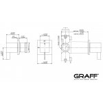 Graff Qubic Rozdzielacz 2-drożny podtynkowy - element zewnętrzny Chrom E-8071-LM39E1-T