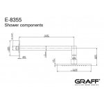 Graff Sade Deszczownica prysznicowa 196x196 mm na ramieniu ściennym Chrom E-8355