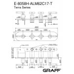 Graff M.E./M.E.25 Bateria natryskowa termostatyczna 4-uchwytowa podtynkowa - element zewnętrzny Chrom E-8058H-RH0-T
