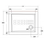 Olympia Ceramica Ibis Brodzik ceramiczny 120x80 biały IBI8801201 