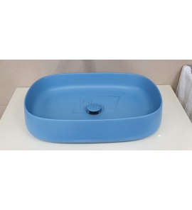 Olympia Ceramica Paddle Umywalka z korkiem klik klak 60x40 turquoise matt PAD4B60033+PIL33C