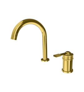 Remer Atelier Bateria umywalkowa jednouchwytowa dwuotworowa Shiny Gold AL57DO