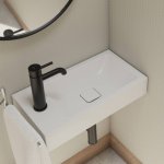 STEINBERG SERIA 100 Bateria umywalkowa bez korka Czarny mat 100.1750.S / 1001750S