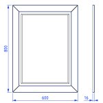 Krofam Chic Lustro 60x80 black/gold 144-0106