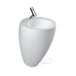 Laufen Il Bagno Alessi One Monolityczna umywalka przyścienna 85 cm biała H 811971 400 109 1