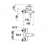 Laufen Laurin Bateria wannowo-natryskowa bez zestawu prysznicowego Chrom H 321207 004 400 1