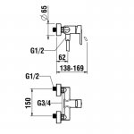 Laufen Lua Bateria natryskowa jednouchwytowa ścienna Chrom H 331081 004 400 1