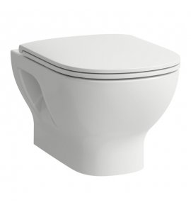 Laufen Lua Zestaw Miska WC ścienna BASIC 36x52 cm RIMLESS z deską wolnoopadającą biała H 866081 000 000 1