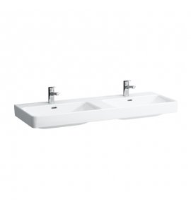 Laufen Pro S Umywalka ścienna dwukomorowa 130x46,5 cm biała H 814968 000 104 1