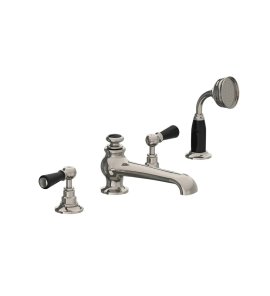 Lefroy Brooks Classic Bateria wannowa 4-otworowa z wyciąganym zestawem prysznicowym Silver Nickel BL1250NK
