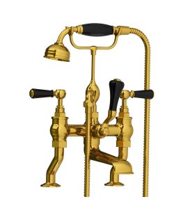 Lefroy Brooks Classic Bateria wannowa 2-otworowa z zestawem prysznicowym Polished Brass BL1100PB