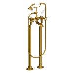 Lefroy Brooks Classic Bateria wannowa wolnostojąca z zestawem prysznicowym Antique Gold LB1144AG