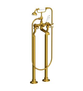 Lefroy Brooks Classic Bateria wannowa wolnostojąca z zestawem prysznicowym Polished Brass LB1144PB