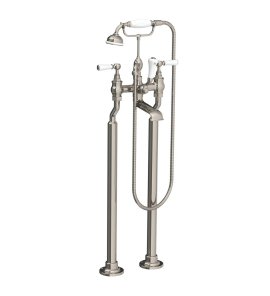 Lefroy Brooks Classic Bateria wannowa wolnostojąca z zestawem prysznicowym Silver Nickel WL1144NK