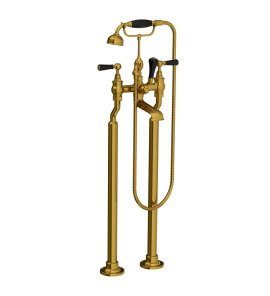 Lefroy Brooks Classic Bateria wannowa wolnostojąca z zestawem prysznicowym Antique Gold BL1144AG