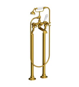 Lefroy Brooks Classic Bateria wannowa wolnostojąca z zestawem prysznicowym Polished Brass CH1144PB