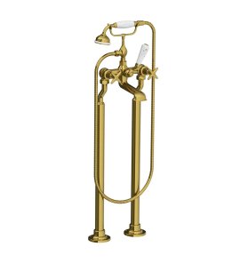 Lefroy Brooks Classic Bateria wannowa wolnostojąca z zestawem prysznicowym Polished Brass LS1144PB