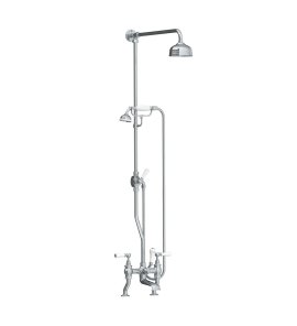 Lefroy Brooks Classic Bateria wannowa 2-otworowa z deszczownicą Ø 200 mm oraz z zestawem prysznicowym Chrom WL1701CP