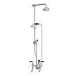 Lefroy Brooks Classic Bateria wannowa 2-otworowa z deszczownicą Ø 129 mm oraz z zestawem prysznicowym Chrom BL1700CP