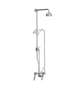 Lefroy Brooks Classic Bateria wannowa 2-otworowa z deszczownicą Ø 200 mm oraz z zestawem prysznicowym Chrom CH1701CP